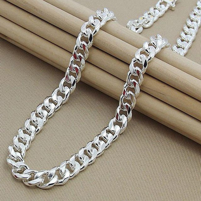 Wucifang Jewelry Halskette, 925 Silber, 50 cm, Herren, grau - Bild 1