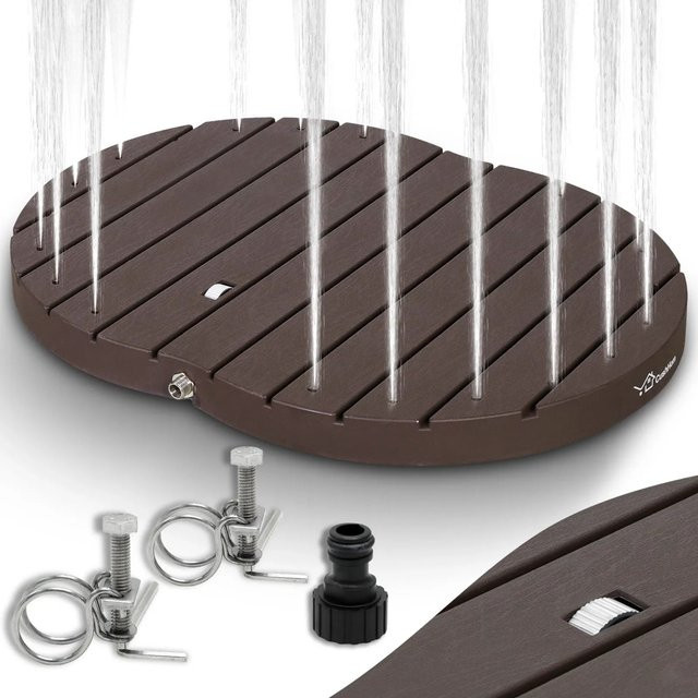 CCLIFE Gartendusche Bodendusche Outdoor mit 4m Fontänenhöhe in Braun - Bild 1