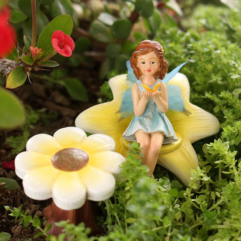 3-teiliges Blumenfee-Set aus Kunstharz, mehrfarbige florale Dekoration für Wohnzimmer und Schlafzimmer - Bild 5