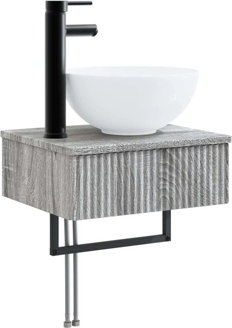 vidaXL Wandmontiertes Waschbecken in Grau, B/T/H: 40 x 35 x 39 cm - Bild 1