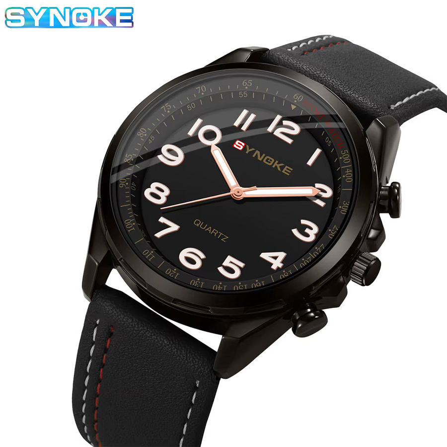 SYNOKE Armbanduhr, Quarz, Silikon, Schwarz, Herren, Vintage - Bild 4