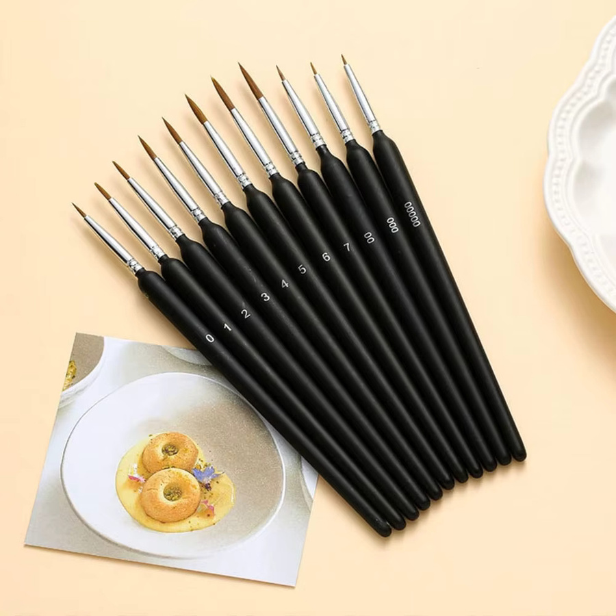 Yutiars Miniatur-Detailpinsel Set in Schwarz, 11 oder 22 Stück für Malen nach Zahlen und Nagelkunst - Bild 5