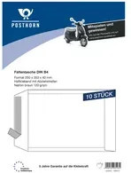 POSTHORN Faltentasche DIN B4 ohne Fenster, selbstklebend, braun, 10er Packung, B: 35,3 cm, H: 25,0 cm - Bild 1