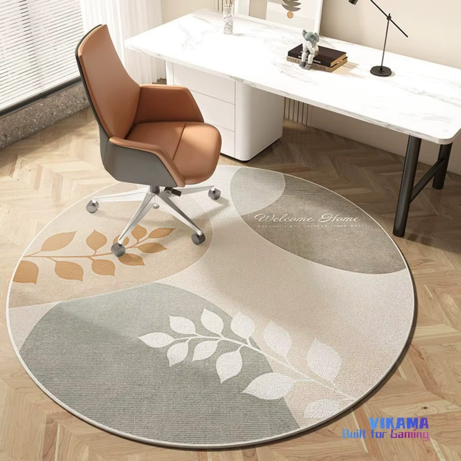 VIKAMA Runder Teppich in Multicolour mit abstraktem Design für Wohnzimmer, Schlafzimmer oder Büro, Durchmesser: 60 cm - Bild 1