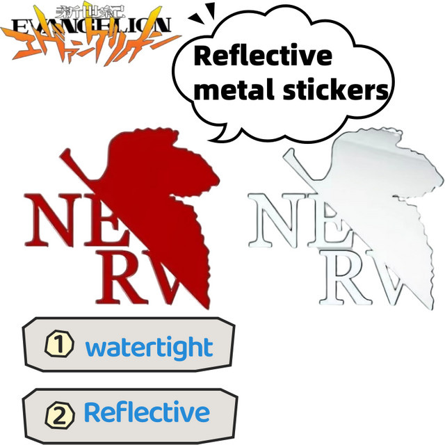 Bandai Neon Genesis Evangelion Ayanami Rei und Asuka reflektierender Metallaufkleber wasserdicht - Bild 1