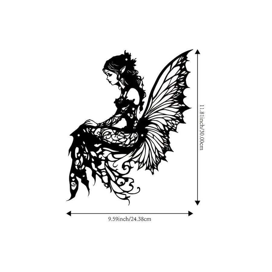 DDPNKL Wanddeko Fairy Silhouette aus Metall in Schwarz - Bild 2