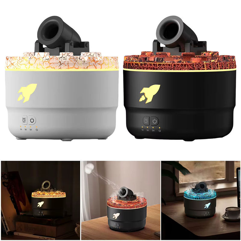 Aroma-Luftbefeuchter und Diffusor für ätherische Öle mit Vulkan-Design in Schwarz - Bild 3