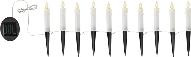 10er Set Viva Domo Solar-Kerzen in Weiß im klassischen Design für Weihnachten - Bild 1