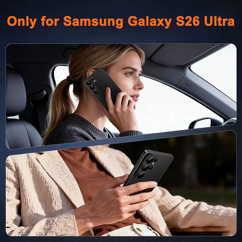 MANLIFU Kamera-Objektivschutz aus Aluminiumlegierung für Samsung Galaxy S26 Ultra mit AR-gehärtetem Glas in Schwarz oder Orange - Bild 3