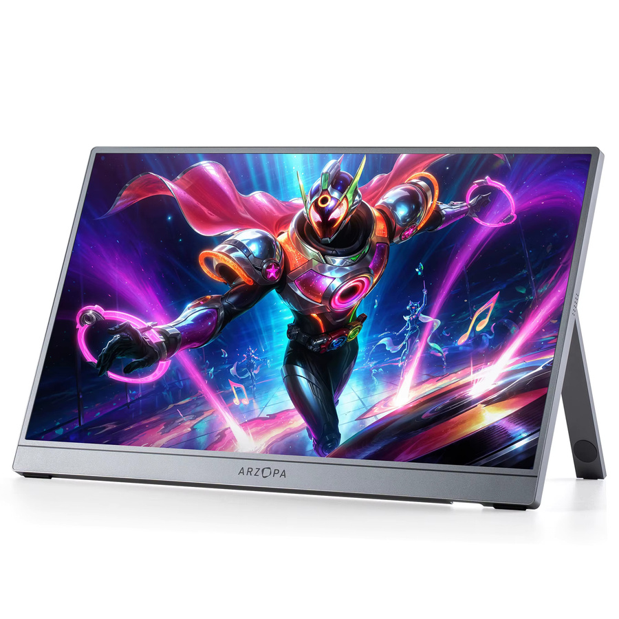 ARZOPA Gaming-Monitor 15,6 Zoll, tragbarer externer Bildschirm mit 144 Hz in Grau für Laptop, PC, Mac, Xbox, PS und Switch - Bild 3