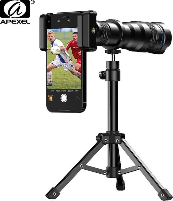 Apexel 36x Tele-Zoomobjektiv mit Universal-Clip aus Metall für iPhone und Samsung in Schwarz - Bild 1