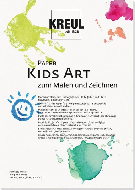 KREUL Kids Art Bastelpapier in Mehrfarbig und Naturweiß, DIN A4, 160 g/m² - Bild 1