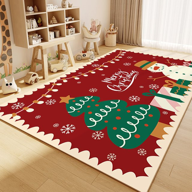 VIKAMA Weihnachtsbaum und Lebkuchenmann Winter Teppich, Mehrfarbig, B/T/H: 120 x 80 x 80 cm - Bild 1