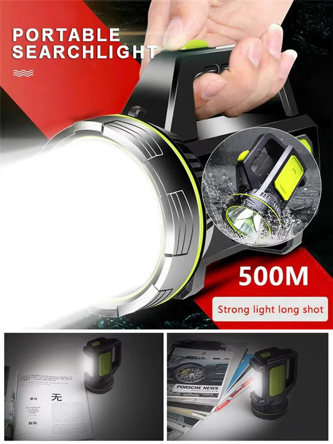 ESMARTER LED Taschenlampe mit COB-Licht, wiederaufladbar, Schwarz - Bild 7
