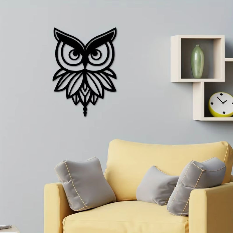 Hello young Wanddekoration Eule aus Metall in Schwarz, moderne Wandkunst für dein Zuhause - Bild 6