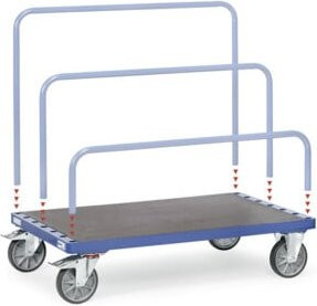 Fetra Plattenwagen 4465 ohne Bügel in Blau/Grau mit TPE-Reifen und 750 kg Tragkraft - Bild 1