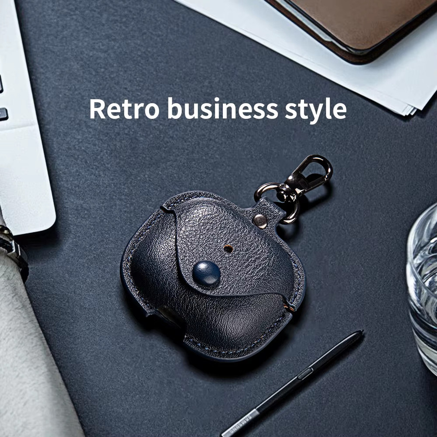 Retro Leder Business Schutzhülle für Apple AirPods 4 (2024) mit Haken - Bild 3