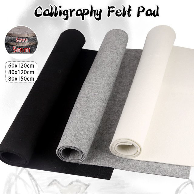 Graues Wollfilz Pad für Kalligraphie und DIY-Projekte B: 120 cm, T: 60 cm, Dicke: 3 mm/5 mm - Bild 1