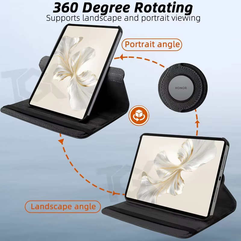 Schutzhülle für Huawei Honor Pad 9 Pro, Matepad Air 12 Pro und Matepad 12,2 mit 360 Grad Rotation in Schwarz - Bild 4