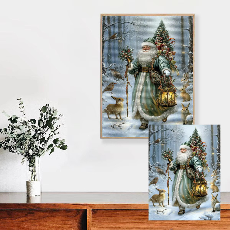 DIY Kreuzstich-Set Weihnachtsmann Stickerei-Kit, Mehrfarbig, Breite: 30 cm, Höhe: 40 cm - Bild 3