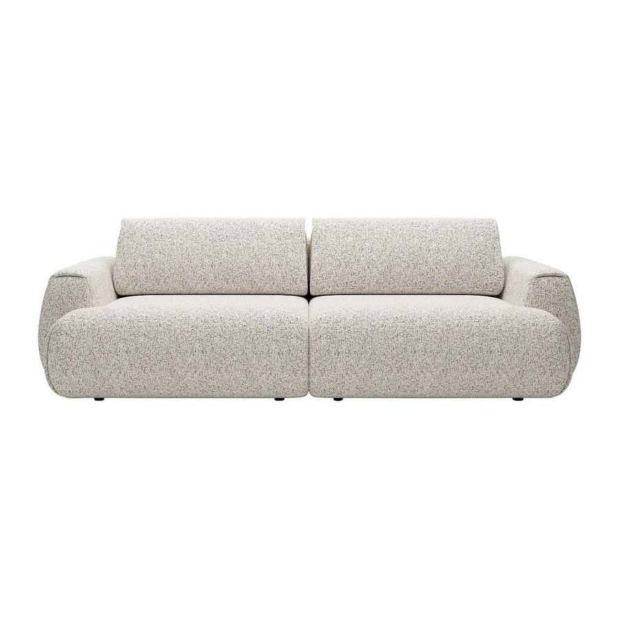Vente-unique Schlafsofa Monelia in Lichtgrau mit Schlaffunktion und Auszugsschublade - Bild 2