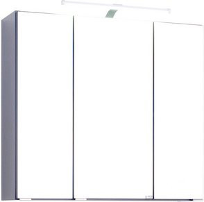 HELD MÖBEL Spiegelschrank Bologna in Graphitgrau mit LED-Beleuchtung und Regalen, Höhe: 64 cm, Tiefe: 20 cm, Breite: 70 cm - Bild 1