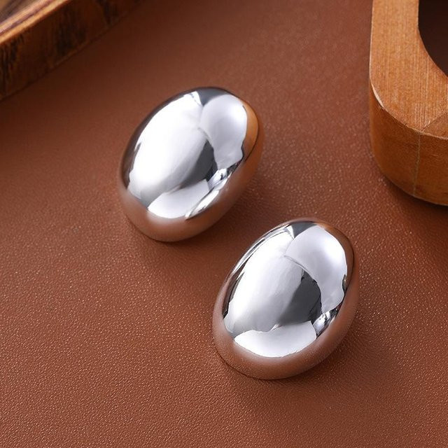 Ohrstecker Silber, Metall, Damen, brown - Bild 1