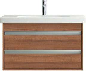 Duravit Waschtischunterschrank Ketho in Nussbaum Natur mit 2 Schubladen, wandhängend, B/T: 80 x 45,5 cm - Bild 1