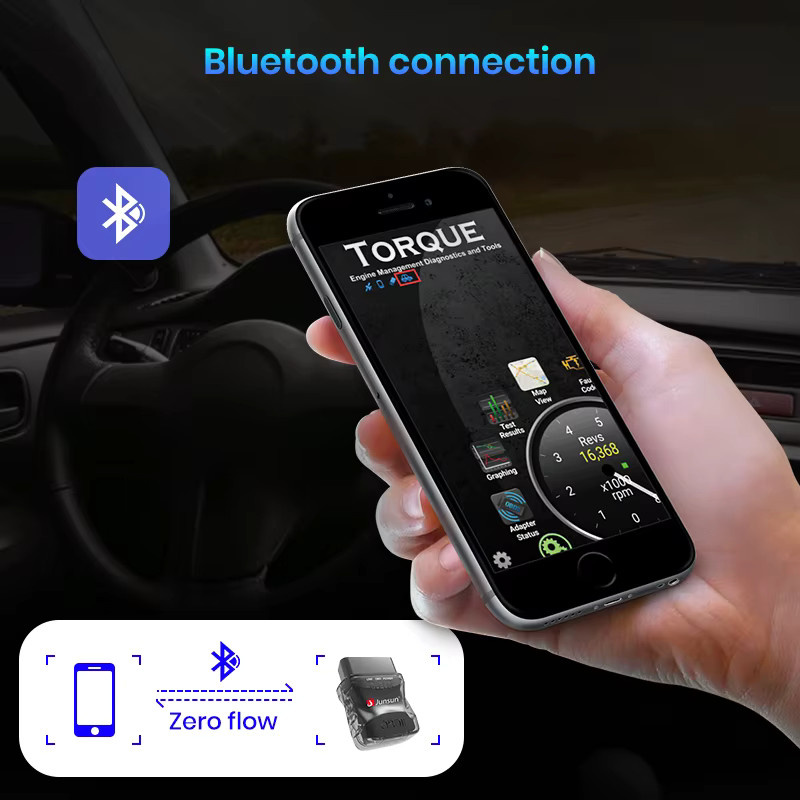 Junsun Bluetooth OBD2 Adapter Mini ELM327 für Android Headunit zur Auto-Diagnose und Scanner-Funktion - Bild 2