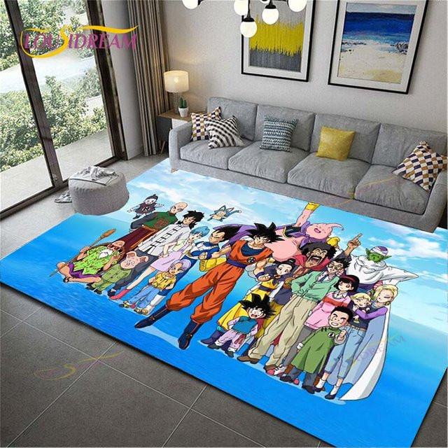 Yunheng Dragon Ball Goku Kinderspielteppich mit 3D-Muster, waschbarer Bodenmatte für Kinder, B/B: 60 x 90 cm, Mehrfarbig - Bild 1