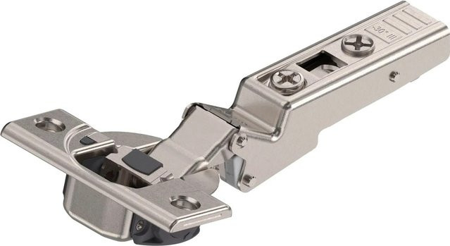 Blum Clip Top Winkelscharnier mit Feder und Schrauben, 30 Grad, vernickelt, Silber - Bild 1