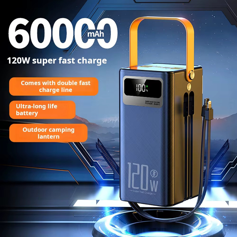 Koonenda Tragbare Powerbank 30000 mAh mit 120 W Schnellladefunktion und LED-Ladegerät in Schwarz - Bild 3