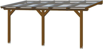 Skan Holz Terrassenüberdachung Bormio aus Leimholz in Nussbaum Braun, Breite: 541 cm, Tiefe: 350 cm - Bild 3