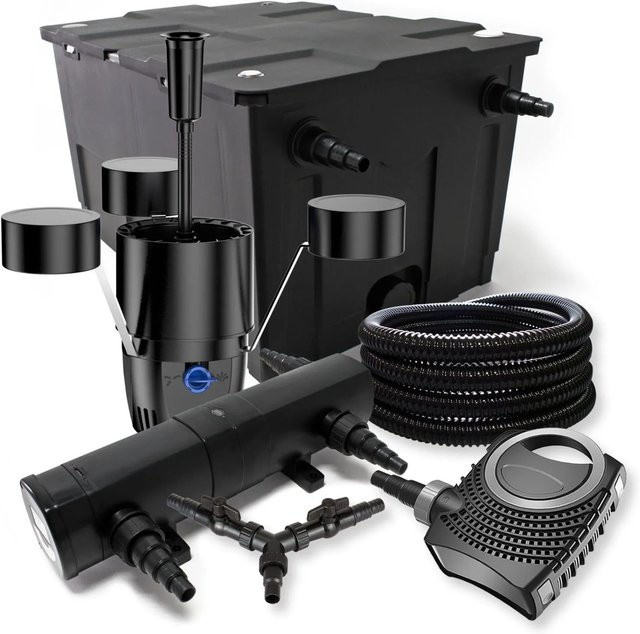 Sunsun Teichfilter Set Neo8000 Schwarz mit 70W Pumpe, 24W Klärer und 25m Schlauch für bis zu 60000L - Bild 1