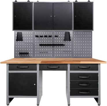 Ondis24 Werkstatt-Set Harry in Anthrazit und Grau aus Metall und Holz mit höhenverstellbarer Funktion - Bild 1