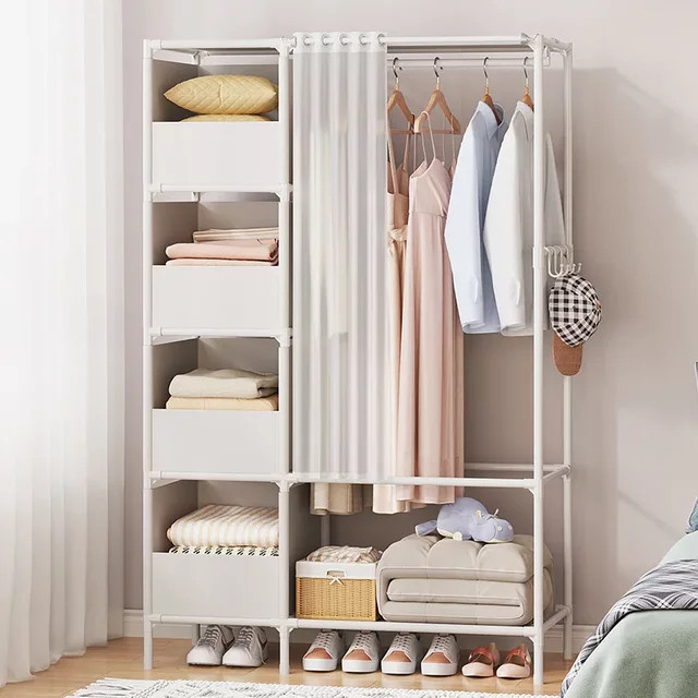 Stabiler Metall-Kleiderschrank mit Kleiderstange für dein Schlafzimmer - Bild 1