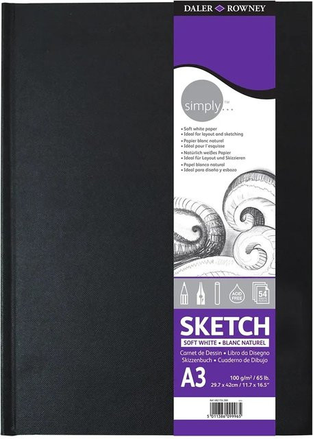 Daler-Rowney Simply Skizzenbuch Hardcover A3 mit weißem Papier und mittlerer Körnung - Bild 1