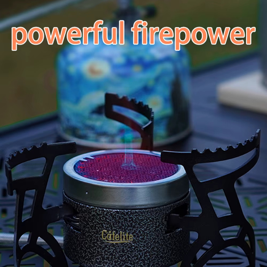 RESISTLAND Outdoor Infrarot Campingherd, wasserdichter und energiesparender Mini-Gasbrenner in Schwarz, ultraleicht und klappbar für das Kochen beim Camping - Bild 3