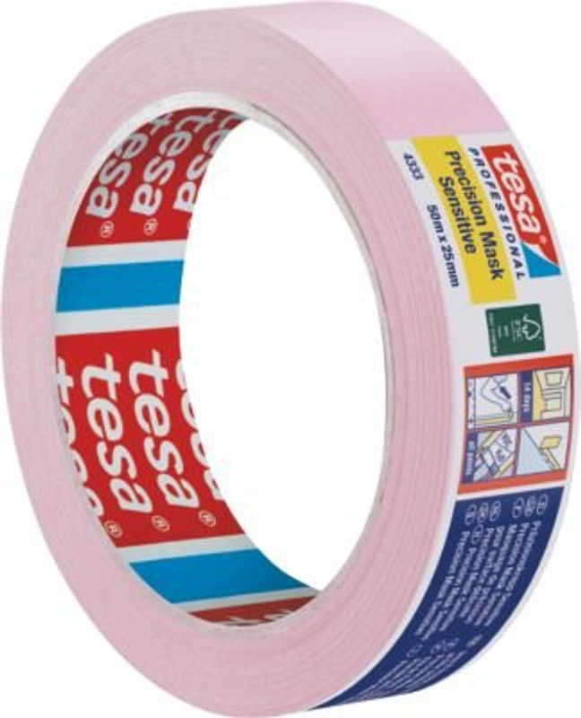 tesa Präzisionskrepp Sensitiv 4333 Masking Tape, Farbe: Pink, Breite: 25 mm, Länge: 50 m - Bild 2