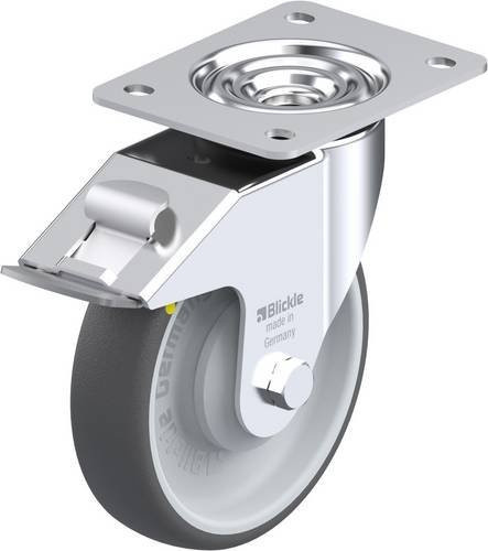Blickle LE-PATH 160KA-FI-ELS Lenkrolle mit Feststeller in Silber und Grau, Rad-Durchmesser: 160 mm, Tragfähigkeit: 260 kg - Bild 1