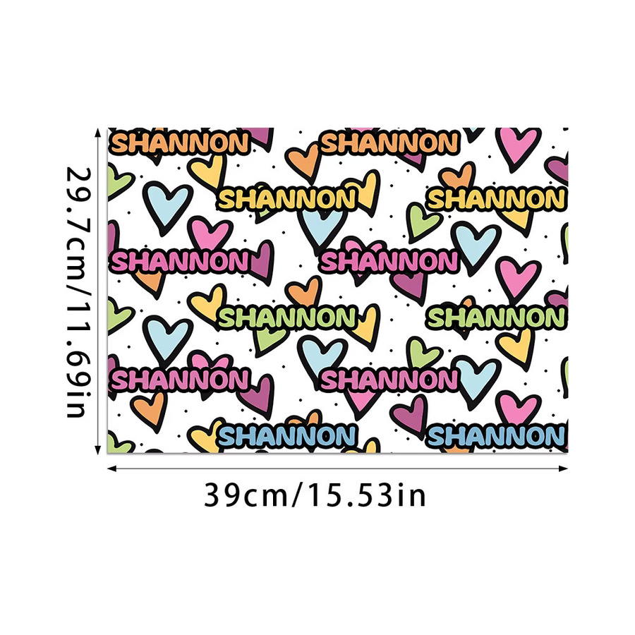 Personalisierbares Geschenkpapier von Joy-enlife mit buntem Herzmuster für Valentinstag und Geburtstage, 3 oder 6 Stück - Bild 4
