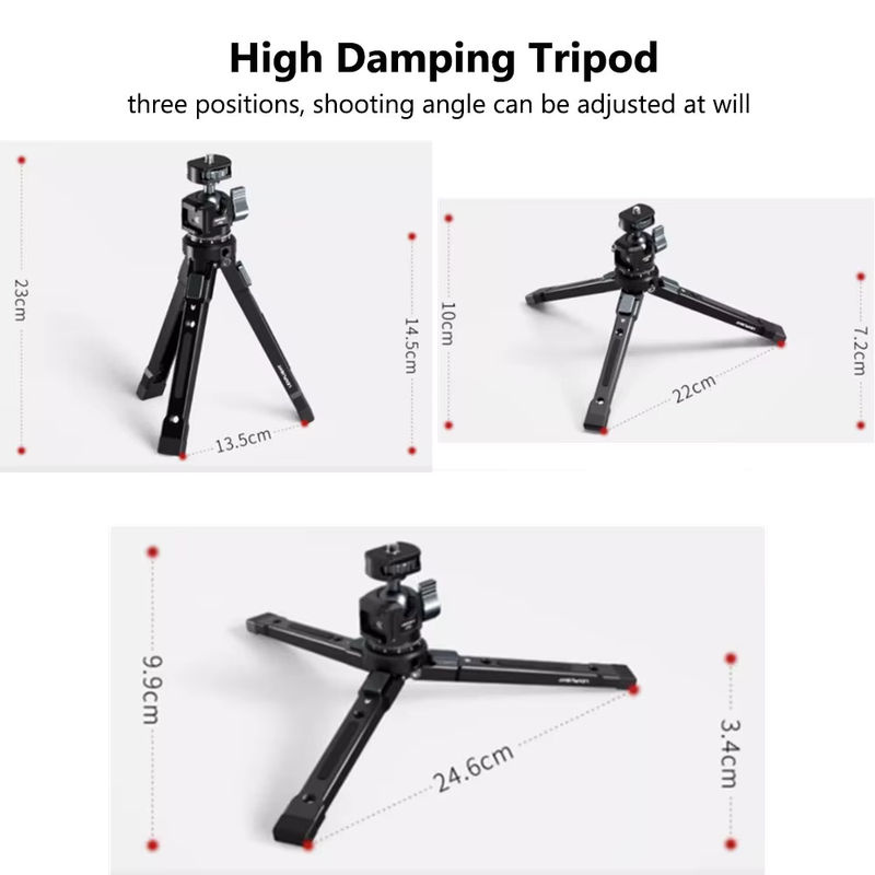 LEAPLIGHT Selfie-Stick-Stativ mit 360 Grad Kugelkopf und Cold-Shoe Tischstativ in Schwarz für iPhone, Samsung und DSLR-Kameras inklusive Magic Arm - Bild 5