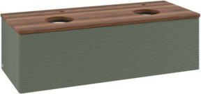 V&B Antao Waschtischunterschrank mit Frontstruktur und LED-Beleuchtung, Wandmontage, Hellgrau, B/T/H: 120 x 36 x 50 cm - Bild 1