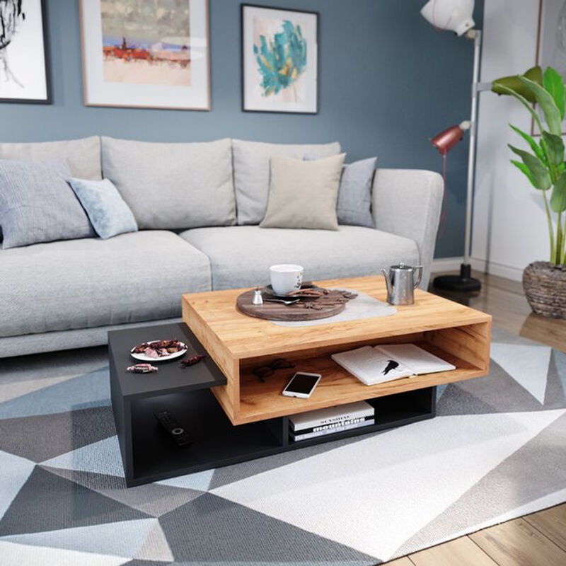Vicco Couchtisch Bari in Anthrazit und Gold mit Melaminharzbeschichtung - Bild 2