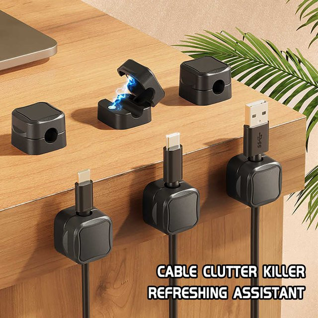 Magnetischer Kabelclip Kabelhalter in Schwarz für USB-C Ladekabel zur Kabelorganisation für Zuhause und Büro - Bild 1