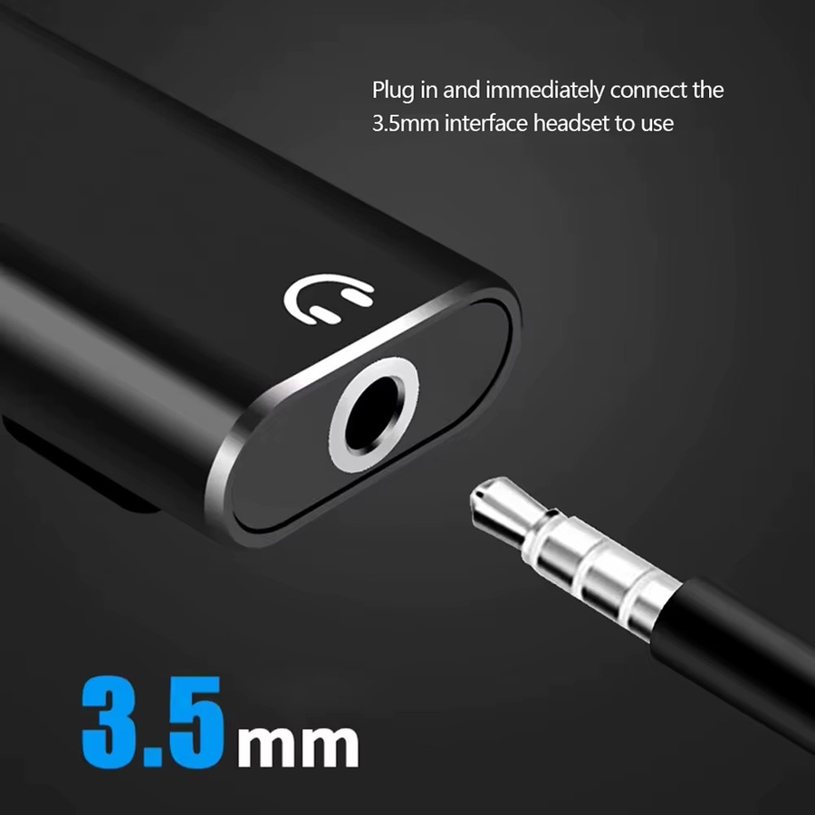 2 in 1 USB-C auf 3,5 mm Klinke Audio Adapter Schwarz für Xiaomi und Huawei - Bild 1