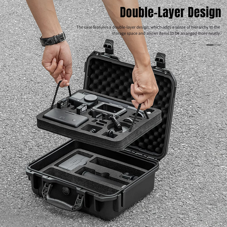 DJI Action 6-Aufbewahrungskoffer für OSMO Action 3/4/5/6 Zubehör, wasserdichte Reise-Tragetasche, schwarz - Bild 2