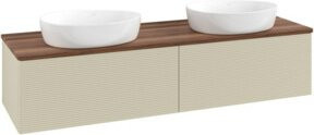 V&B Waschtischunterschrank Antao mit Frontstruktur in Grau lackiert, B/T/H: 160 x 50 x 50 cm - Bild 1