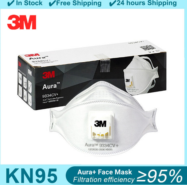 3M Aura KN95 Gesichtsmaske zum Schutz vor Staub und Partikeln mit Antibeschlag-Effekt - Bild 1