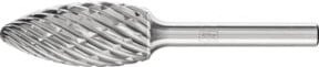 PFERD Hochleistungsfrässtift STEEL Flamme B Hartmetall für Stahl, Farbe: Silber, Durchmesser: 16 mm, Länge: 35 mm, Schaft-Durchmesser: 6 mm - Bild 1